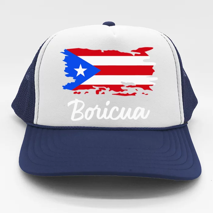 Puerto Rico Boricua Vintage Puerto Rican Flag Trucker Hat