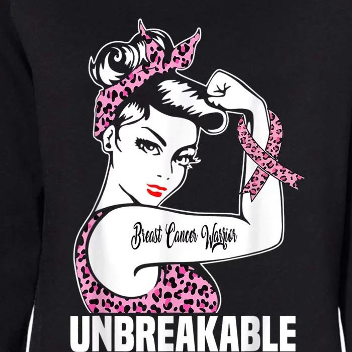 Pink Ribbon Breast Cancer Warrior Unbreakable Leopard Cool Gift Womens California Wash Sweatshirt