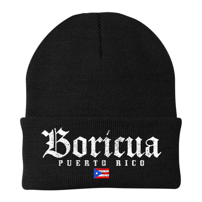 Puerto Rico Boricua Vintage Puerto Rican Flag Pride Knit Cap Winter Beanie