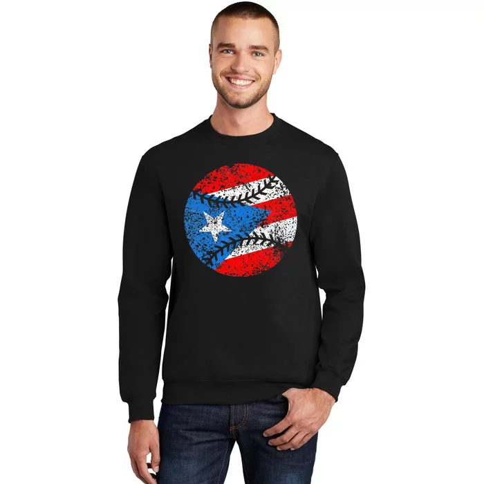 Puerto Rican Baseball Proud Boricua Flag Puerto Rico Tall Sweatshirt