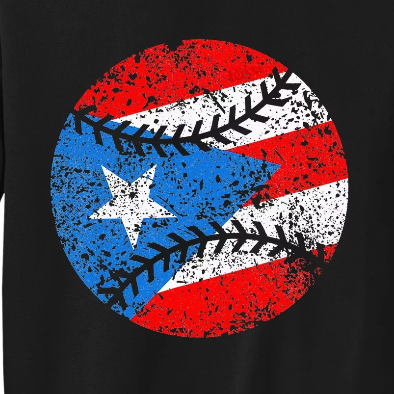 Puerto Rican Baseball Proud Boricua Flag Puerto Rico Tall Sweatshirt