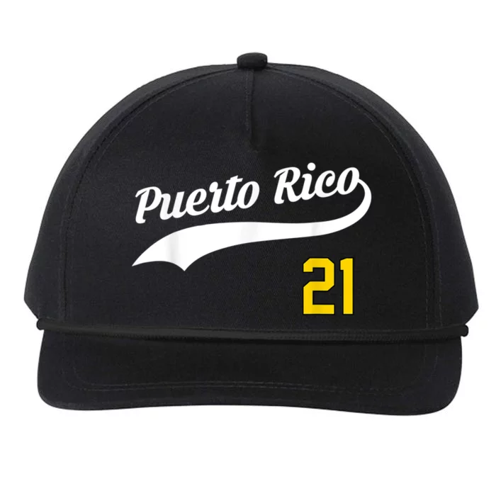 Puerto Rico Baseball 21 For Santurce Baseball Fans Snapback Five-Panel Rope Hat