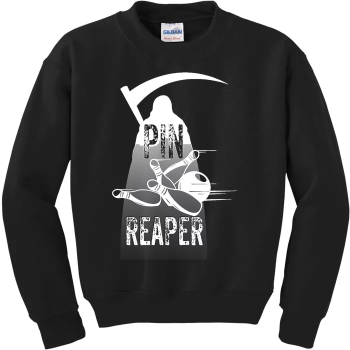 Pin Reaper Bowling Funny Bowlers Kids Sweatshirt