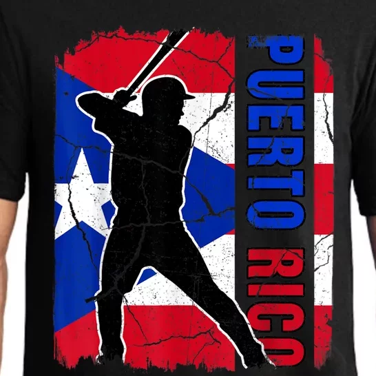 Puerto Rican Baseball Player Puerto Rico Flag Baseball Fans Pajama Set