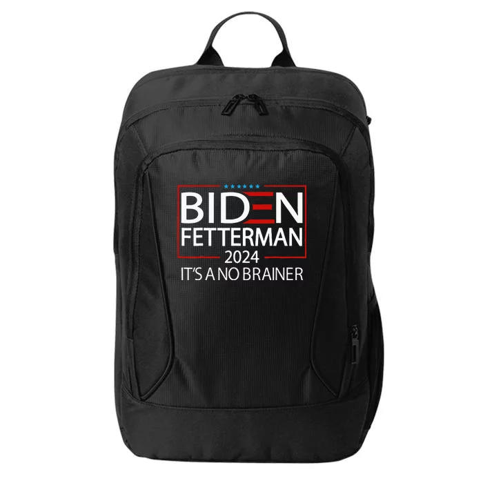 Political Retro Biden Fetterman 2024 ItS A No Brainer City Backpack