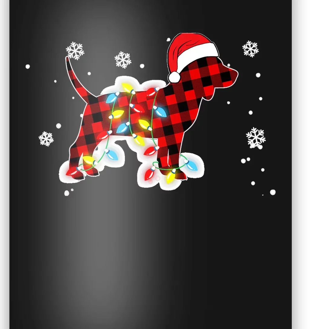 Pajamas Red Buffalo Plaid Beagle Dog Merry Christmas Poster