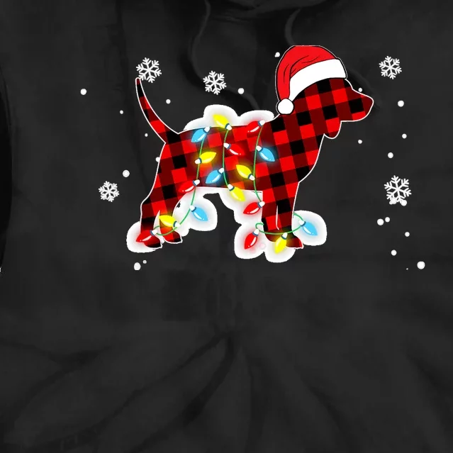 Pajamas Red Buffalo Plaid Beagle Dog Merry Christmas Tie Dye Hoodie