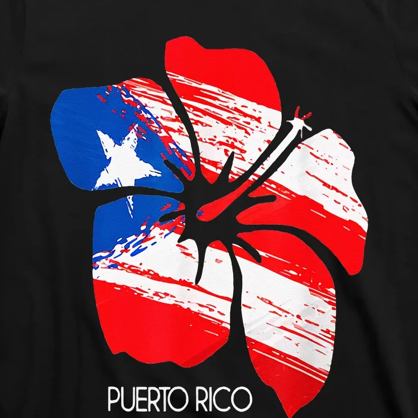 Puerto Rico Boricua Puerto Rican Flag Flower Pride Women Men T-Shirt