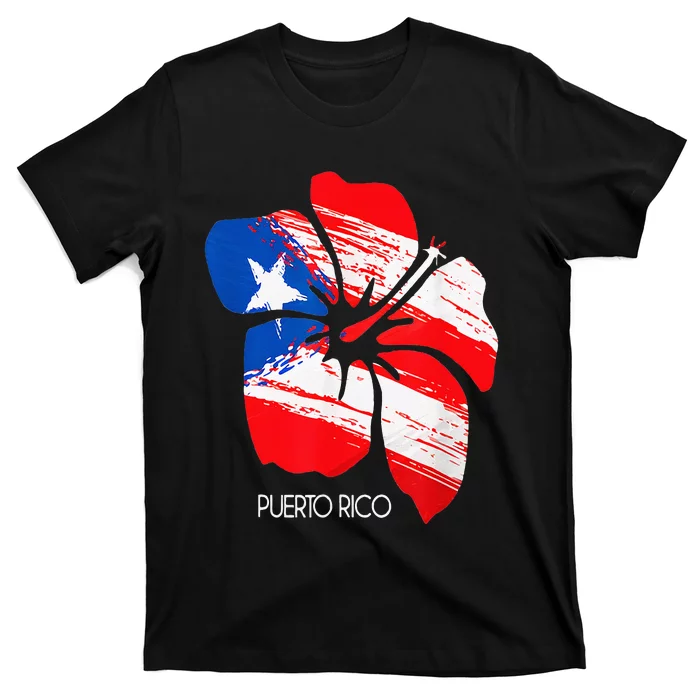 Puerto Rico Boricua Puerto Rican Flag Flower Pride Women Men T-Shirt