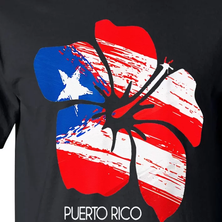 Puerto Rico Boricua Puerto Rican Flag Flower Pride Women Men Tall T-Shirt