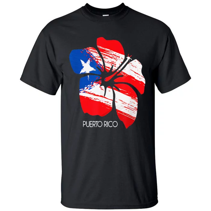 Puerto Rico Boricua Puerto Rican Flag Flower Pride Women Men Tall T-Shirt