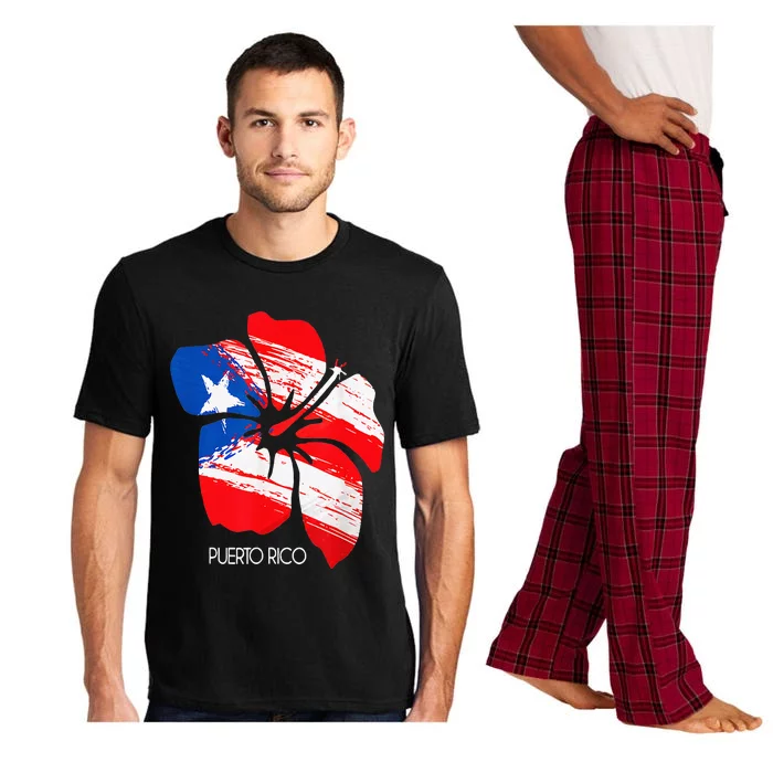 Puerto Rico Boricua Puerto Rican Flag Flower Pride Women Men Pajama Set