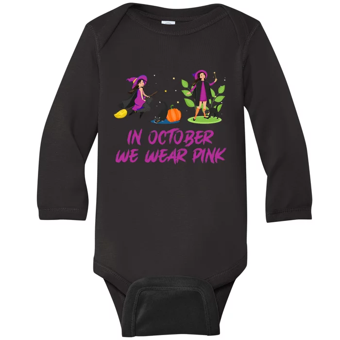 Pink Ribbon Breast Cancer Shirts Halloween Baby Long Sleeve Bodysuit