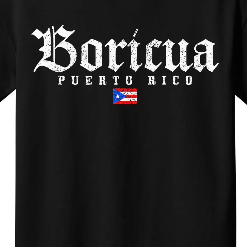 Puerto Rico Boricua Vintage Puerto Rican Flag Pride Kids T-Shirt