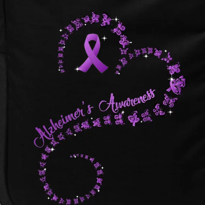 Purple Ribbon Butterfly Heart Alzheimers Awareness Impact Tech Backpack