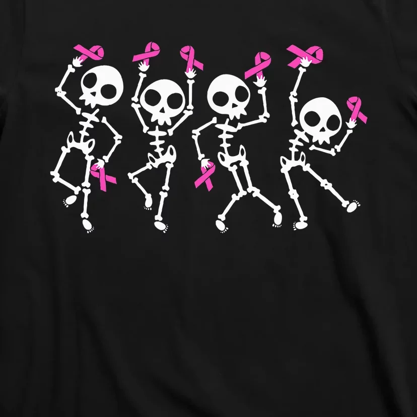 Pink Ribbon Breast Cancer Awareness Skeleton Kids T-Shirt