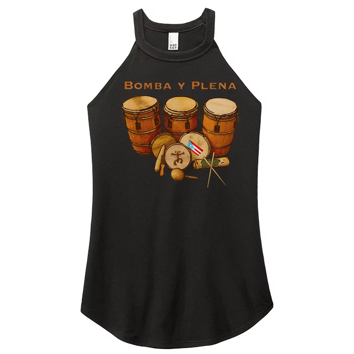 Puerto Rico Bomba Y Plena Boricua Women’s Perfect Tri Rocker Tank