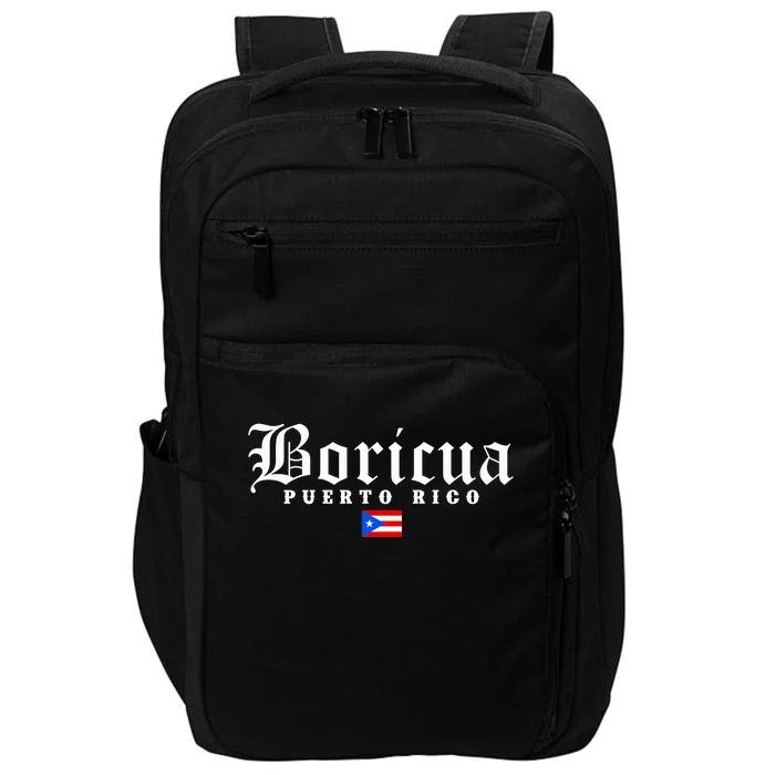 Puerto Rico Boricua Vintage Puerto Rican Flag Pride Gift Impact Tech Backpack