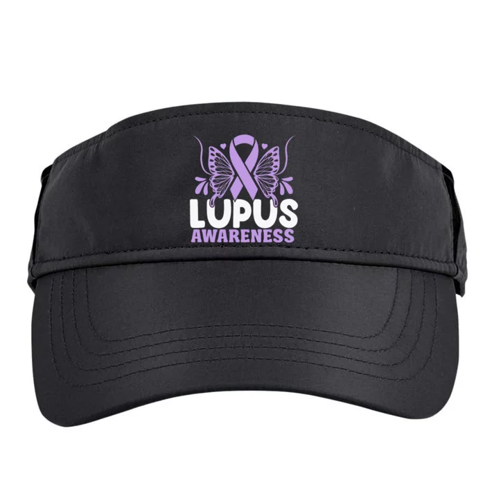 Purple Ribbon Butterfly Lupus Awareness Month Adult Drive Performance Visor