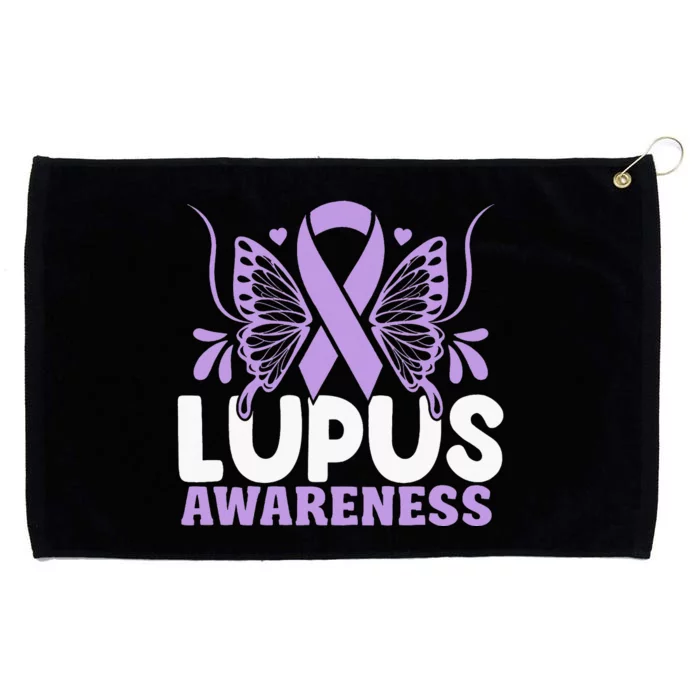 Purple Ribbon Butterfly Lupus Awareness Month Grommeted Golf Towel