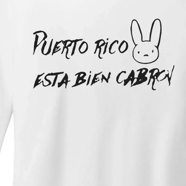 Puerto Rico Bunny Esta Bien Cabron Womens CVC Long Sleeve Shirt