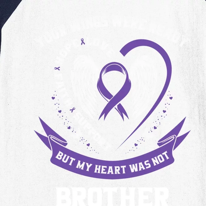 Purple Ribbon Brother Alzheimers Awareness Detia Heart Cool Gift Baseball Sleeve Shirt