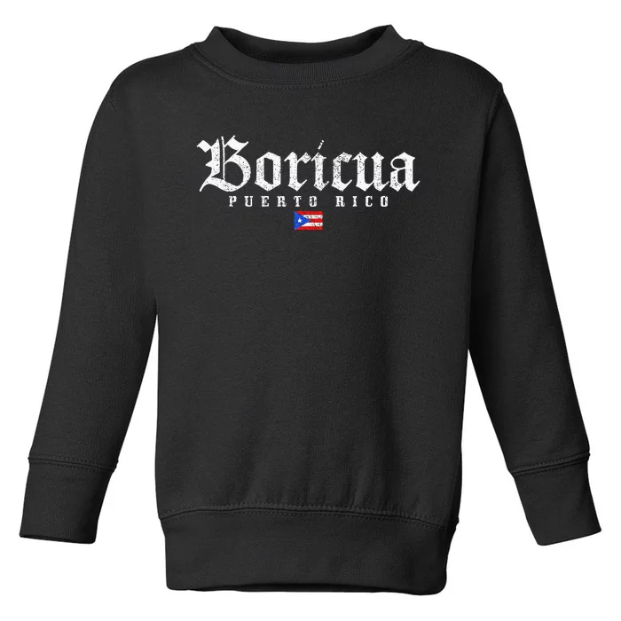 Puerto Rico Boricua Vintage Puerto Rican Toddler Sweatshirt