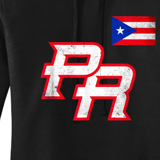 Puerto Rican Baseball Player Puerto Rico Flag Baseball Fans Women's Pullover Hoodie