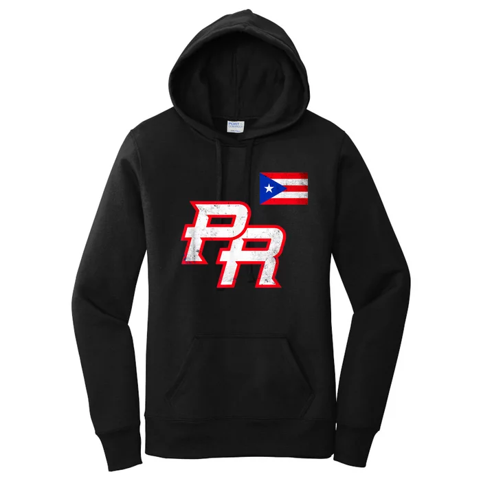 Puerto Rican Baseball Player Puerto Rico Flag Baseball Fans Women's Pullover Hoodie