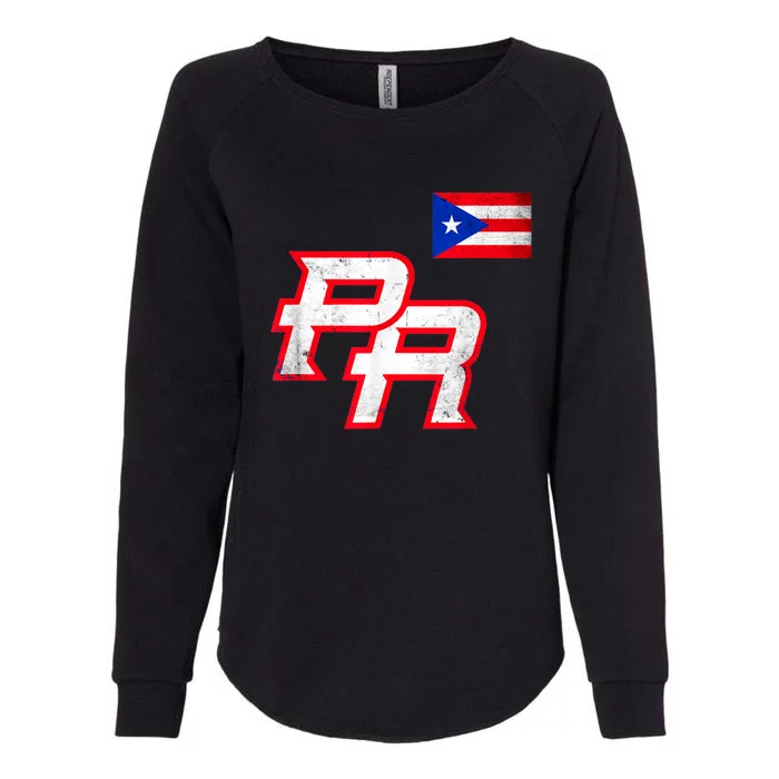 Puerto Rican Baseball Player Puerto Rico Flag Baseball Fans Womens California Wash Sweatshirt