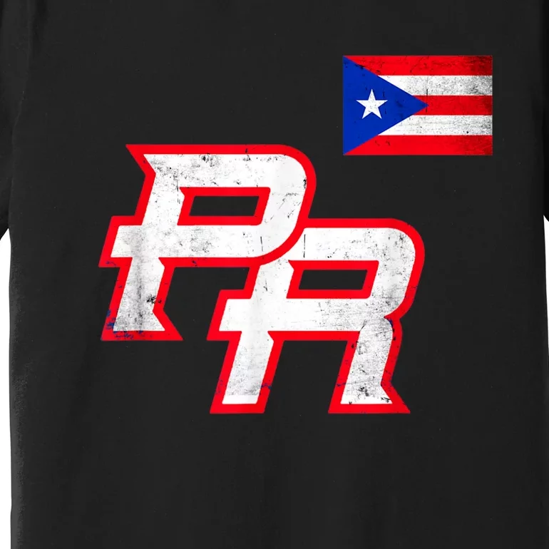 Puerto Rican Baseball Player Puerto Rico Flag Baseball Fans Premium T-Shirt