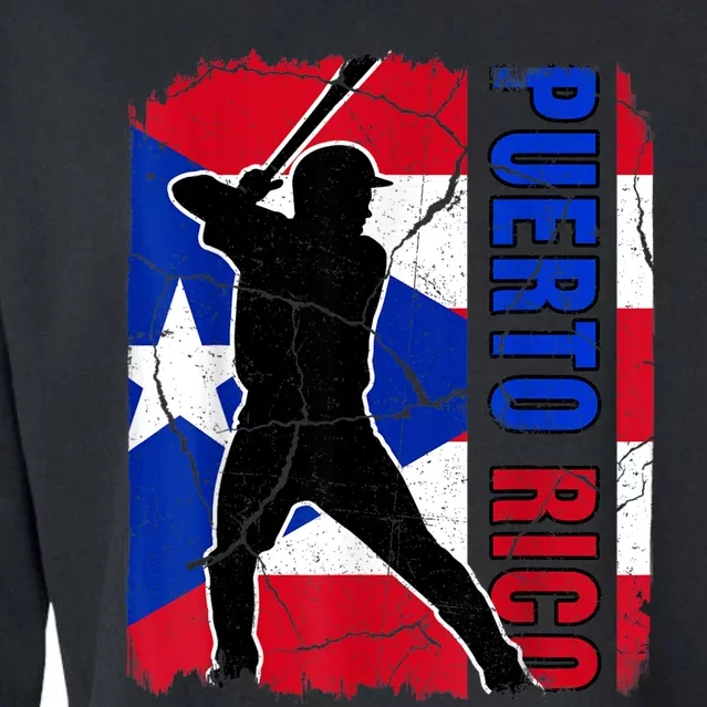 Puerto Rican Baseball Player Puerto Rico Flag Baseball Fans Cropped Pullover Crew