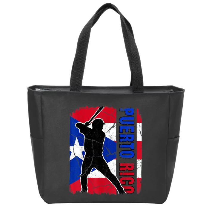 Puerto Rican Baseball Player Puerto Rico Flag Baseball Fans Zip Tote Bag