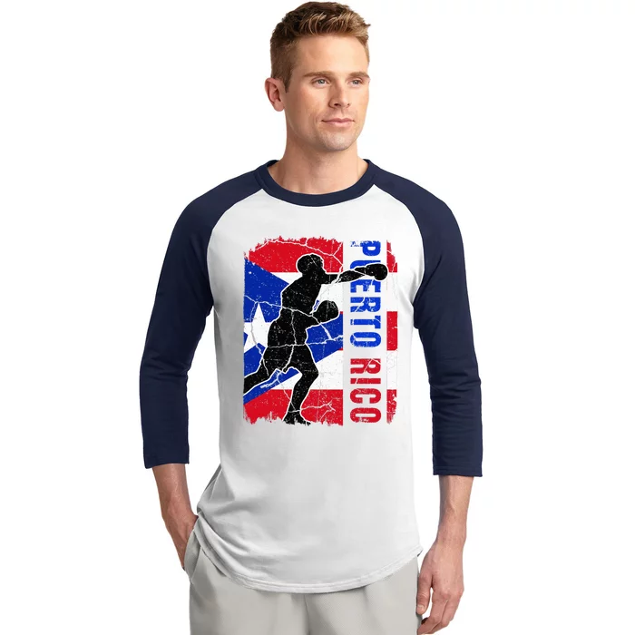 Puerto Rican Boxing Team Puerto Rico Flag Boxing Gloves Baseball Sleeve Shirt