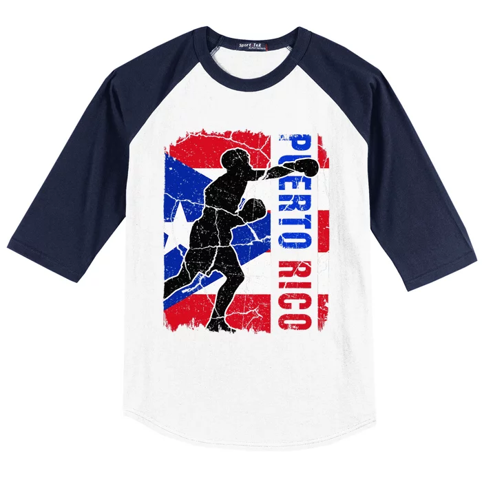 Puerto Rican Boxing Team Puerto Rico Flag Boxing Gloves Baseball Sleeve Shirt