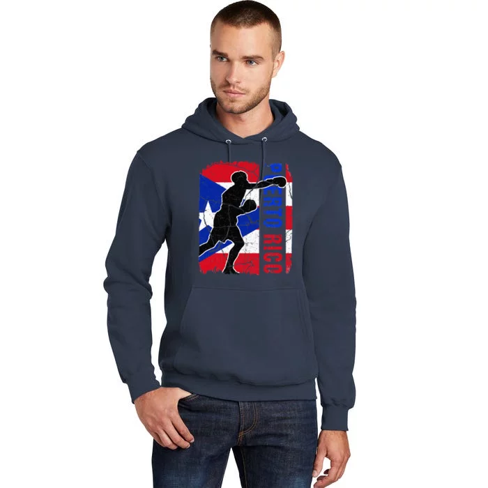 Puerto Rican Boxing Team Puerto Rico Flag Boxing Gloves Tall Hoodie