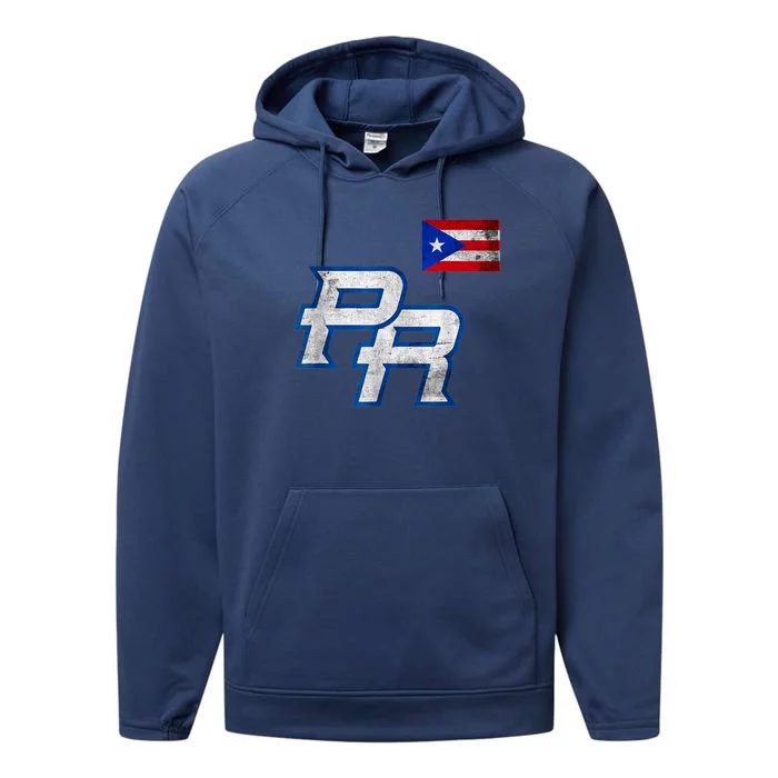 Puerto Rican Baseball Player Puerto Rico Flag Baseball Fans Performance Fleece Hoodie