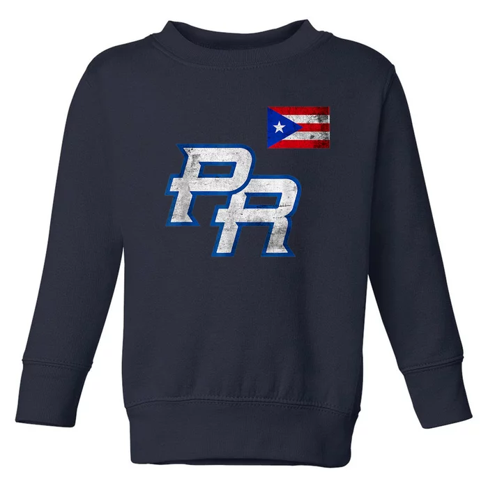 Puerto Rican Baseball Player Puerto Rico Flag Baseball Fans Toddler Sweatshirt