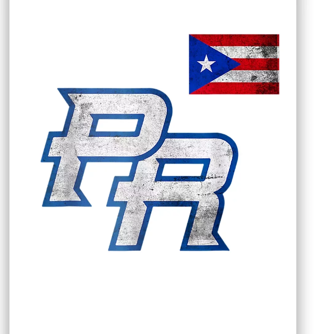 Puerto Rican Baseball Player Puerto Rico Flag Baseball Fans Poster