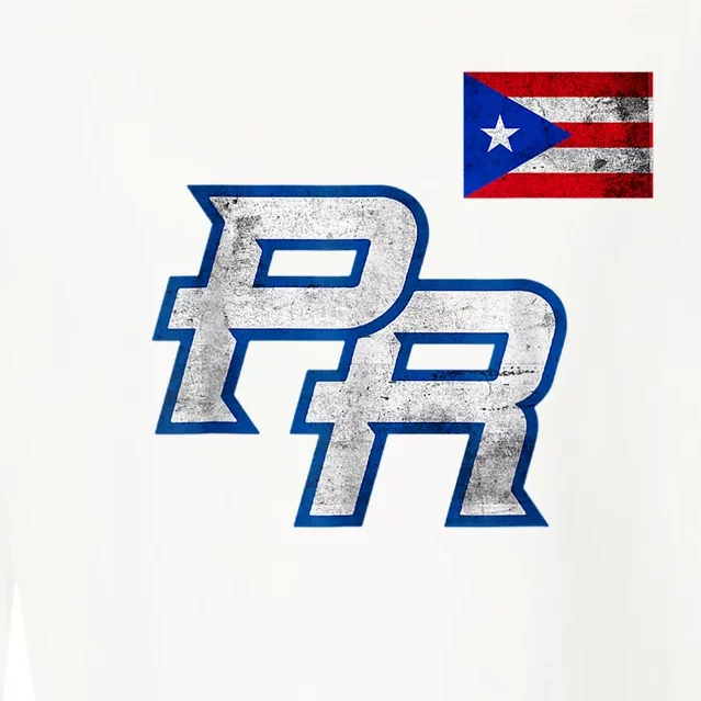 Puerto Rican Baseball Player Puerto Rico Flag Baseball Fans Cropped Pullover Crew