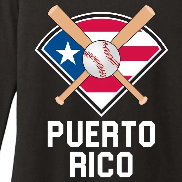 Puerto Rico Baseball Team Patriotic Beisbol Flag Womens CVC Long Sleeve Shirt