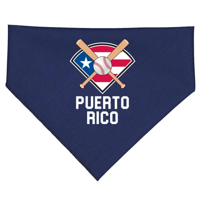 Puerto Rico Baseball Team Patriotic Beisbol Flag USA-Made Doggie Bandana