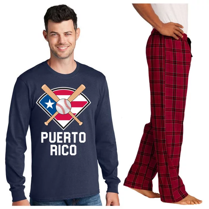 Puerto Rico Baseball Team Patriotic Beisbol Flag Long Sleeve Pajama Set