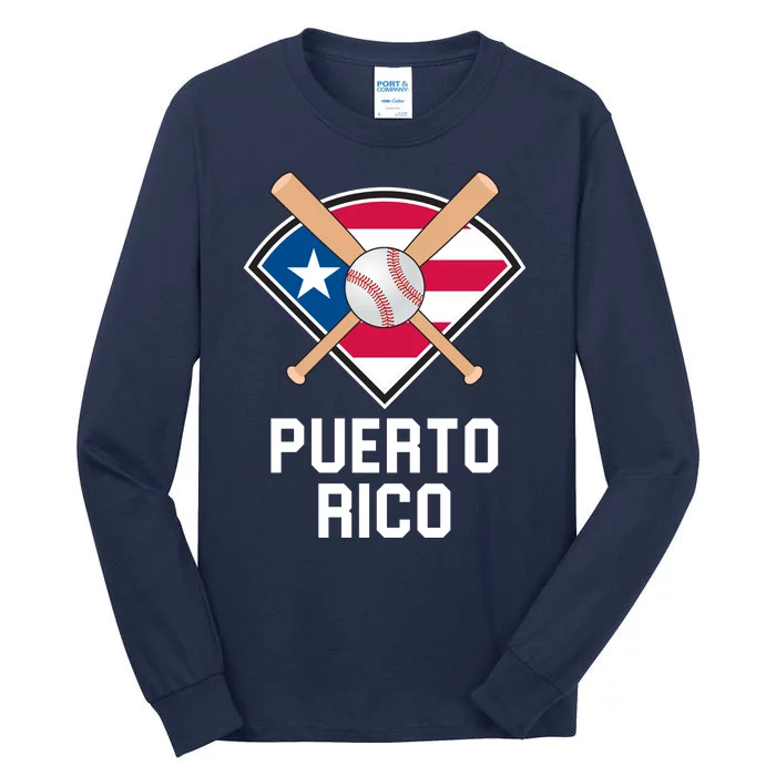 Puerto Rico Baseball Team Patriotic Beisbol Flag Tall Long Sleeve T-Shirt