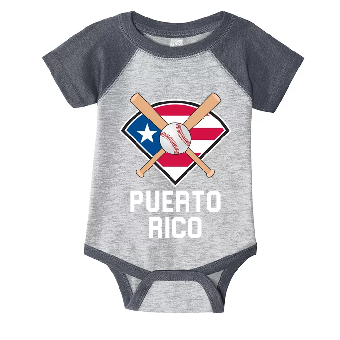 Puerto Rico Baseball Team Patriotic Beisbol Flag Infant Baby Jersey Bodysuit