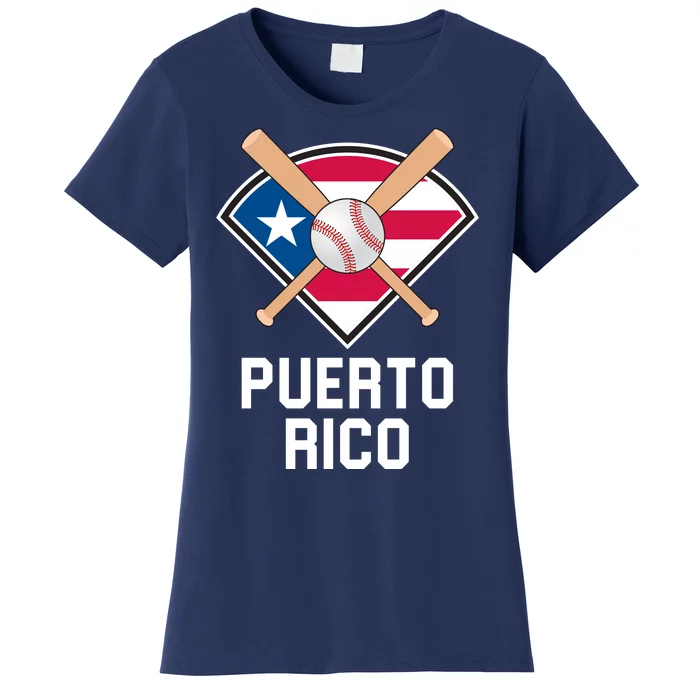 Puerto Rico Baseball Team Patriotic Beisbol Flag Women's T-Shirt