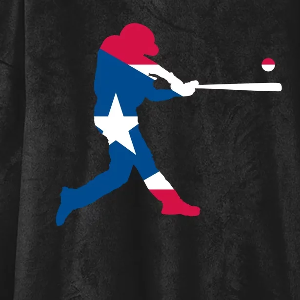 Puerto Rico Baseball Player Hooded Wearable Blanket