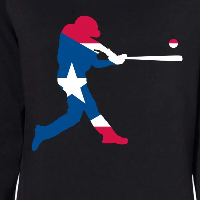 Puerto Rico Baseball Player Womens California Wash Sweatshirt