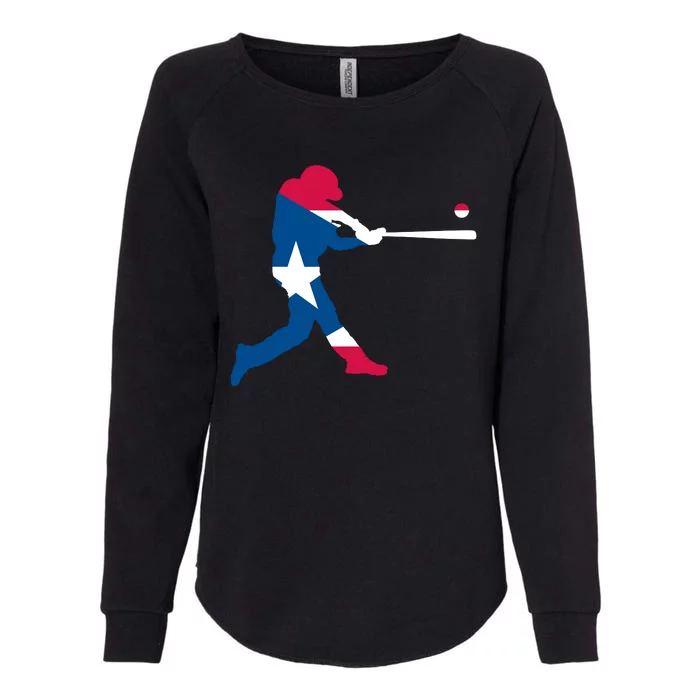 Puerto Rico Baseball Player Womens California Wash Sweatshirt