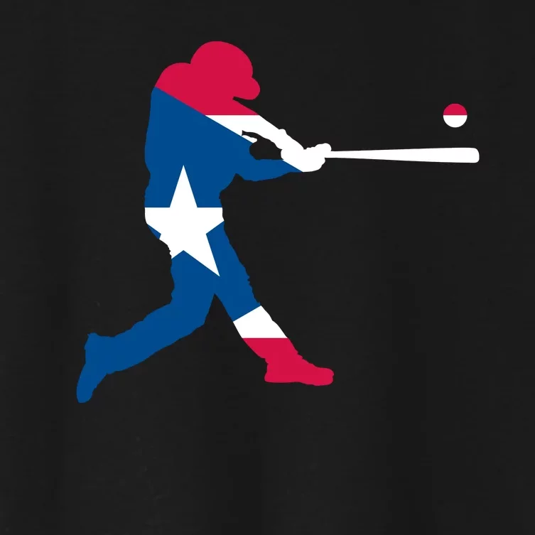 Puerto Rico Baseball Player Women's Crop Top Tee